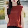 Roupas Femininas 2026 Verão Nova Camiseta de Manga Curta com Textura Jacquard, Macia e Amiga da Pele, Seca e Respirável, Top de Tricô com Decote Redondo Vazado