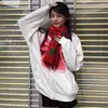 Bufanda de Punto Roja con Árbol de Navidad para Mujer en Otoño e Invierno, Cálida y Versátil, Regalo de Navidad para Parejas de Estudiantes, Bufanda de Lana Verde