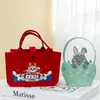 Bolsa de presente feltro para celebração dos 100 dias do bebê, bolsa feltro cartoon personalizada de fábrica, bolsa para lembrancinhas de doces da festa de 1º aniversário do bebê