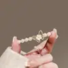 Grampo de Cabelo Pérola Borboleta Doce Novo para Mulheres Primavera e Verão Clipe para Franja Lateral Clipe de Um Caractere Grampo de Cabelo Refinado de Alta Qualidade Acessório de Cabeça