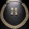 AliExpress Moda Accesorios de Pedrería Conjunto de Collar Geométrico Simple de Alta Gama Pendientes Huecos Sexys Collar