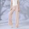 Nuevos pantalones de baile de verano para mujer, pantalones elásticos de cintura alta para práctica, pantalones de entrenamiento de danza moderna, pantalones de yoga rectos holgados, suaves y cómodos