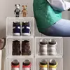 Nueva Caja de Almacenamiento Transparente Magnética para Zapatos, Bolsos y Figuras, Gabinete de Zapatos Grande de Plástico Engrosado, a Prueba de Polvo para Uso Doméstico