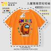 Camiseta de Manga Curta Amongus Matando Lobo Espacial Conjunto Camiseta de Animação Roupas Infantis Top Roupas de Verão Infantis