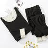 Roupa Íntima Térmica Sem Costura Masculina com Gola Careca, Conjunto com Borda, Calças Inferiores de Outono Espessas Forradas com Lã, Dupla Face Bicolor