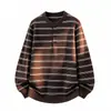 2026 Outono/Inverno Transfronteiriço Novo Suéter de Tricô Masculino com Gola Redonda e Listras Moda Jovem Camisa Básica Casual
