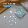 Celebridad de Internet Aurora Manicura Joyería Popular Corazón Súper Brillante Base Plana Colorido Polarizado Mezclado Melocotón Corazón Diamante Accesorios para Uñas