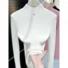 Suéter de Punto con Cuello Alto Rojo Ankora para Mujer, Capa Interior Otoño e Invierno, Suéter de Cuello Medio, Elegante Top Vino Tinto