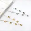 Joyas Transfronterizas Colgante de Corazón Flor de Durazno Diamante Redondo Cadena para Clavícula Acero Inoxidable Chapado en Oro de 18K Collar Venta Directa del Fabricante de Joyería