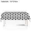 Mantel de Mesa Temático de Fútbol de Amazon Blanco y Negro Copa del Mundo Celebración de Fiesta de Cumpleaños Mantel de Plástico Desechable