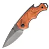 Navaja Plegable Sin Bloqueo, Mango de Madera para Defensa Personal, Cuchillo de Exterior X44, Cuchillo Multifuncional, Mini Cuchillo Portátil, Navaja de Bolsillo