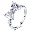 Explosiones de deseos transfronterizos Anillo de Diamante Zircón con Lazo de Lujo de Alta Gama Estilo Dulce Fresco Anillo para el Dedo de Comida Joyería para Mujeres