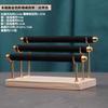 Expositor de anillos con base de madera maciza, soporte para anillos con esponja, estante de almacenamiento de anillos multicapa, estante metálico extraíble