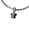 Accesorios de moda europeos y americanos al por mayor Colgante de mariposa de diamantes de gota de aceite DIY Cuentas de agujero grande de aleación Venta directa de fábrica