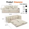 Sofá-cama dobrável personalizado para sentar e dormir, espuma 32D, sofá sem estrutura de assento duplo para apartamento pequeno com porta-copos