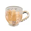 Taza de Café de Vidrio Estilo Europeo Paquete de 6 Vidrio Doméstico con Asa Juego de Tazas para Té con Leche Regalo de Celebración para Tienda