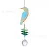 Estilo Pastoral Pássaro Gordo Pintado Beija-flor Pegador de Sol Pingente de Cristal Decoração Externa Suprimento Transfronteiriço Amazon