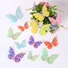 Papel Tapiz Decorativo Estéreo Mariposa Recortada en 3D Transfronteriza Doble Capa Textura Metálica Mariposa Simulada Mixta Pegatina de Pared