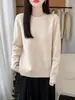 Suéter de Punto Nuevo Otoño/Invierno 2026 Lana Pura Cuello Redondo Manga Larga para Mujer Pentagrama Trenzado Holgado Suéter de Lana Top