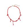 Joyería transfronteriza europea y americana Collar gargantilla de cuentas de arroz estilo gótico original Halloween gota de sangre borla collar clavícula