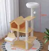 Rascador para gatos directo de fábrica, nido para gatos sin pintura, árbol para gatos integrado, tabla rascadora para gatos de nueva generación, mesa para saltar gatos, columna grande, villa para gatos