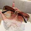 Gafas de sol poligonales nuevas al por mayor transfronterizas para mujer, Gafas de sol de metal con letras a la moda, Gafas de sol de alta gama europeas y americanas