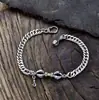 Pulsera de Cadena Trenzada Vajra Pestle de Plata de Ley S925 Retro Vieja Simple Moda Versátil Estilo Étnico Pulsera para Hombre