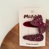 Nuevo par de pinzas BB de gota de agua infantiles con lazo de puntos florales rojos pinza para pelo de bebé pinza para flequillo