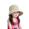 Sombrero de Sol a Cuadros Estilo Coreano para Niños, Estilo Delgado de Verano, Ala Ancha, Sombrero de Copa Abierta para Niñas, Sombrero de Sol Transpirable con Protección Solar