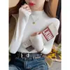 Camiseta de Manga Larga Capa Base para Mujer Primavera Otoño 2026 Nuevo Cuello Alto Ropa Interior Suéter de Punto Ajustado de Alta Gama