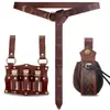 Alquimia Medieval Couro PU 3 Garrafas de Poção de Cortiça Bolsa de Cintura Fantasia Bolsa Lateral Acessórios de Bolsa de Cintura Medieval