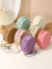 Bolso de Paja Bolso Tejido de Playa Nuevo Ingreso 2025 Estilo de Lujo Bolso Redondo Pequeño Tejido de Paja Bolso Cruzado para Teléfono Móvil Grande Mediano Pequeño