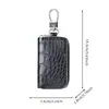 Estuche para Llave de Coche Estilo Coreano Transfronterizo con Patrón de Cocodrilo, Cubierta Protectora para Llave de Coche, Estuche para Llave Colgante en la Cintura, Llavero