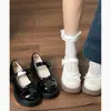 Zapatos de cuero retro estilo francés con punta redonda, suela gruesa, modelo JK para mujer, nuevo modelo de verano 2026, zapatos Mary Jane de suela blanda que aumentan la altura para mujeres bajitas