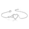 Pulsera europea y americana de amor ilimitado con forma de corazón de durazno, simple y exquisita, diseño de moda para mujer, pulsera de amor con circonitas incrustadas en forma de 8 digital