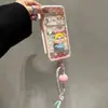 Funda para iPhone 16 compatible con Apple 17 Pro Max, con diseño de lunares, bebé llorando, soporte dual y cordón, se transforma instantáneamente en Fondo Estrellado Dopamina