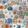 50 Piezas Pegatinas de Brújula de Dibujos Animados Decoración para Cuaderno Teléfono Maleta DIY Impermeable Venta al por Mayor Transfronteriza Disponible