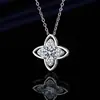 2 quilates imitação moissanite colar feminino banhado pt950 platina clavícula cadeia oito corações oito flechas zircão pingente de jóias
