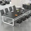 Mesa de escritório mesa longa mesa de conferência e combinação de cadeiras bancada de treinamento mesa de computador simples mesa de escritório moderna espessada alargada