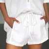 Suministro Exclusivo Transfronterizo Europeo y Americano de Shorts de Algodón Puro Nuevos para Mujer Primavera/Verano 2026 Shorts Casuales Sueltos con Cordón y Bolsillos