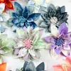 Estilo Sencillo Dahlia con Núcleo de Lana DIY Tela de Seda Flor Artificial Pasador Material Flor de Boda para Pared Arreglo Accesorios de Fotografía