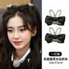 Grampo de Cabelo de Liga Galvanizada Yiwu para Mulheres, Estilo Coreano, Celebridade da Internet, Acessório de Cabelo Simples com Laço de Pérola, Ornamento de Cabelo da Moda, Presilha de Franja
