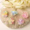 Atmósfera de Primavera y Verano Mar de Flores Cuentas de Arroz Racimo de Flores de Hortensia DIY Pendientes de Chica Dopamina Pinza Lateral para Oreja Accesorios de Flor para Zapatos