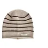 Gorro Holgado de Lana 100% Merino con Rayas de Bloques de Color para Mujer, Gorro de Punto Cálido para Otoño e Invierno, Gorro de Lana Versátil y Moderno
