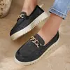 Verão 2026 Novo Comércio Exterior Plus Size Feminino Casual Confortável Fivela de Metal Moda Roupa Externa Sapatos Individuais Tamanho Único