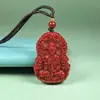 Colgante de Cristal de Cinabrio Crudo Arena de Cristal Guanyin Buda Maitreya Colgante de Colgante de Cristal Arena Dorada al Por Mayor Dropshipping