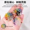 Colar Artesanal Runya Cristal Pedrinhas de Cristal Transfronteiriças Árvore da Vida Pingente de Amor Pedra Bruta Envolvido em Arame Árvore da Vida