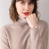 Suéter de lana con cuello alto para mujer, otoño e invierno, elegante, de punto fino con interior elegante y mangas largas.