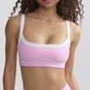 Sujetador deportivo de alta elasticidad con contraste y tirantes para realce de cadera, pantalones de trompeta para fitness, traje deportivo de yoga