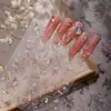 Sky Novo Estilo Chinês Rosa Flor de Pessegueiro Adesivos para Unhas DIY Adesivos de Decoração de Unhas Planas Estilo Chinês Tradicional
